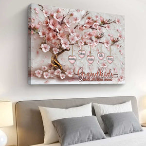 Celebrate Family Love! 'Grandkids Make Life Grand' - Personalized Grandma Canvas And Poster
