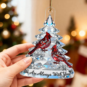 "Memorial Tree Cardinals" โ Personalized Acrylic Ornament | Remembrance & Sympathy Gift For The Whole Family