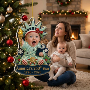 "Liberty Baby" โ Personalized Acrylic Ornament | Patriotic Baby Keepsake Gift