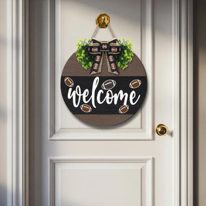 Welcome American Football Wooden Hanging Sign Gift For Football Lover