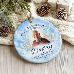 "In Loving Memory โ Your Love Lives On" โ Personalized Ceramic Ornament | Memorial Gift & Funeral Keepsake
