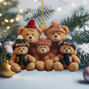 This Is Us Bear Family - Personalized Custom Shaped Acrylic Ornament