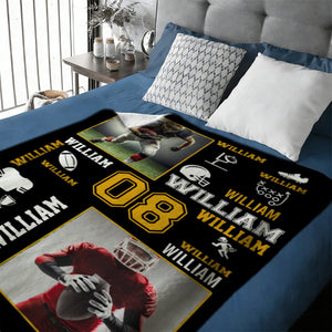 Football Name Blanket Personalized With Photo Senior Football Player Gifts For Him