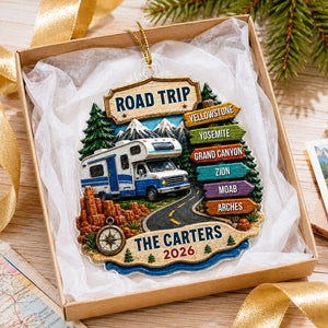 Personalized "Road Trip Adventure" Ornament โ Vacation Gift For Couples & Families