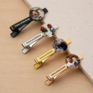 Personalized Photo Tie Clip โ Wedding Gift For Dad, Husband, Groom & Groomsman