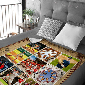 Custom Baseball Photo Blanket – Personalized Gift For Son & Baseball Players | Team Senior Gift