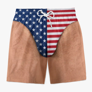 Personalized "Freedom And Chill" Patriotic Swim Trunks โ Summer Gift For Men