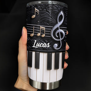 Personalized Life Is Better With Music Tumbler, Gift For Music and Piano lovers