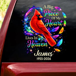 Memorial Gift For Loss Of Loved One โ Personalized Cardinal Decal "Forever Loved โ My Guardian Angel"