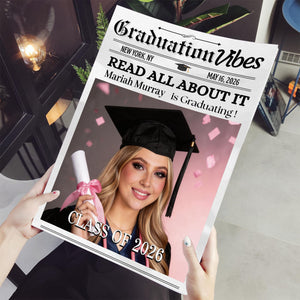 Graduation Announcement 2026 Graduation Party Invitation, Personalized Printed Graduation Newspaper