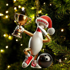 Personalized Bowling Acrylic Ornament Christmas Gift for Bowling Lover