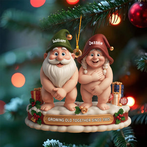 Growing Old Together Christmas Custom Acrylic Ornament,Personalized Gift For Couples and Family Members