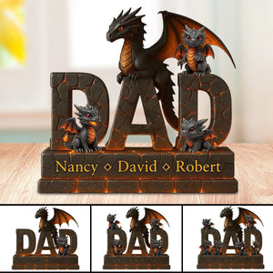 Fire Dragon Dad Acrylic Plaque Personalized Gifts For Dad