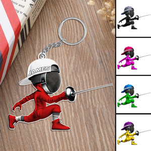 Personalized Fencing Keychain Gift For Fencing Lover