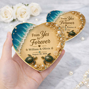 "From Yes To Forever" โ Personalized Jewelry Dish | Gift For Couples