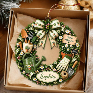 "Grow With Love" โ Personalized Gardening Acrylic Hanging Ornament | Gift For Gardeners