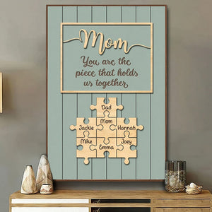 Personalized Mom & Grandma Puzzle Family Canvas Poster