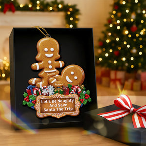 Personalized "Naughty Gingerbread Couple" Christmas Ornament โ Gift For Couples