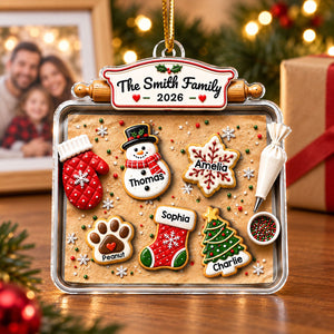 Personalized "Family Gingerbread Cookie" Acrylic Ornament โ Holiday Keepsake For Families