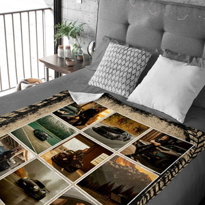 Personalized Car Photo Blanket | Custom Collage Blanket, Gift For Car Lovers, Classic Car Fans & Auto Racing Enthusiasts
