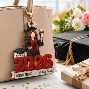 "Class Of 2026" Graduate Senior โ Personalized Wooden Ornament | Graduation Gift For Him & Her