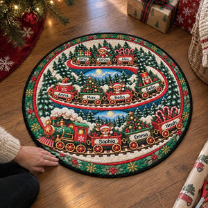 Family Christmas Journey – Personalized Family Doormat | Festive Holiday Welcome Mat & Family Gift