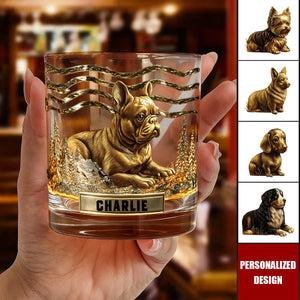 Personalized Whiskey Glass With Dog Design โ A Unique Gift For Dog Lovers And Whiskey Drinkers