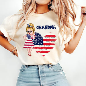 Sweetheart Grandkids Grandma - 4th Of July Independence Day - Personalized T-shirt