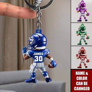 Personalized American Football - Custom Player Uniform Keychain