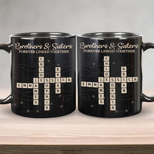 Brothers & Sisters Forever Linked Together Crossword Puzzle Art Personalized Mug