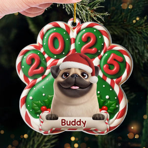 Santa Paws Is Coming - Personalized Acrylic Ornament Christmas Birthday Gifts For Dog Lovers
