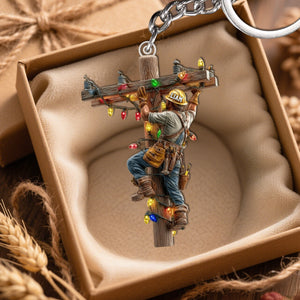 Keeping the Lights On - Personalized Lineman Keychain