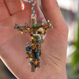 Keeping the Lights On - Personalized Lineman Keychain