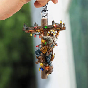 Keeping the Lights On - Personalized Lineman Keychain
