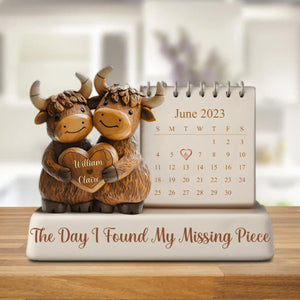 The Day I Found My Missing Piece - Personalized Couple Custom Shaped Acrylic Plaque