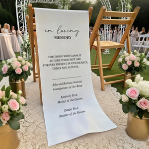 Loving Memory Wedding Sign, Personalized White Chair Banner, In Memory of Loved Ones