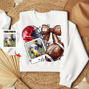 Custom Football Photo Personalized Sweatshirt Gift For Football Mom