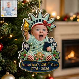 "Liberty Baby" โ Personalized Acrylic Ornament | Patriotic Baby Keepsake Gift