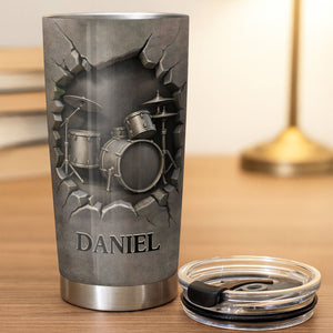 Personalized Beat To The Rhythm Drum Set Tumbler, Gift For Drummers and Music Lovers