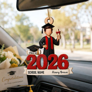 "Class Of 2026" Graduate Senior โ Personalized Wooden Ornament | Graduation Gift For Him & Her
