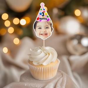 Birthday Party Decor – Custom Baby Face Cupcake Toppers | Cute & Personalized