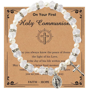 Christian Gifts for Women Girls Natural Stone Cross Bracelet