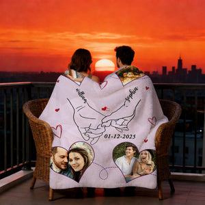 Personalized Couple Photo Blanket – Romantic Valentine Keepsake Anniversary Wedding Gift For Him Her