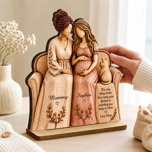 "Watching You Be A Mom, My Daughter" โ Personalized Wooden Plaque | Gift For New Mom & Daughter