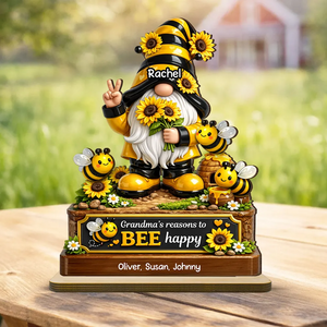 Grandma's Reasons to Bee Happy - Personalized Wooden Plaque - Heartfelt Gift for Grandma