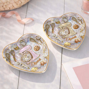 Gift For Bakers & Cookie Lovers – Personalized "Baking With Love" Jewelry Dish