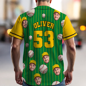 Custom Photo Baseball Jersey โ Personalized Sport Lovers Shirt With Team Name