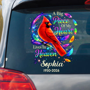 Memorial Gift For Loss Of Loved One โ Personalized Cardinal Decal "Forever Loved โ My Guardian Angel"