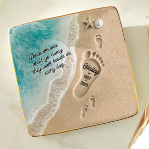 "Where Love Never Ends" โ Personalized Jewelry Dish | Memorial Ocean Remembrance Gift For Loss Of Loved One
