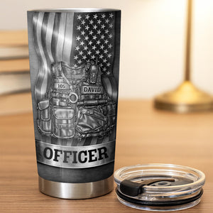 Officer Tactical Vest, Personalized Stainless Steel Tumbler, Gift For Police Lovers